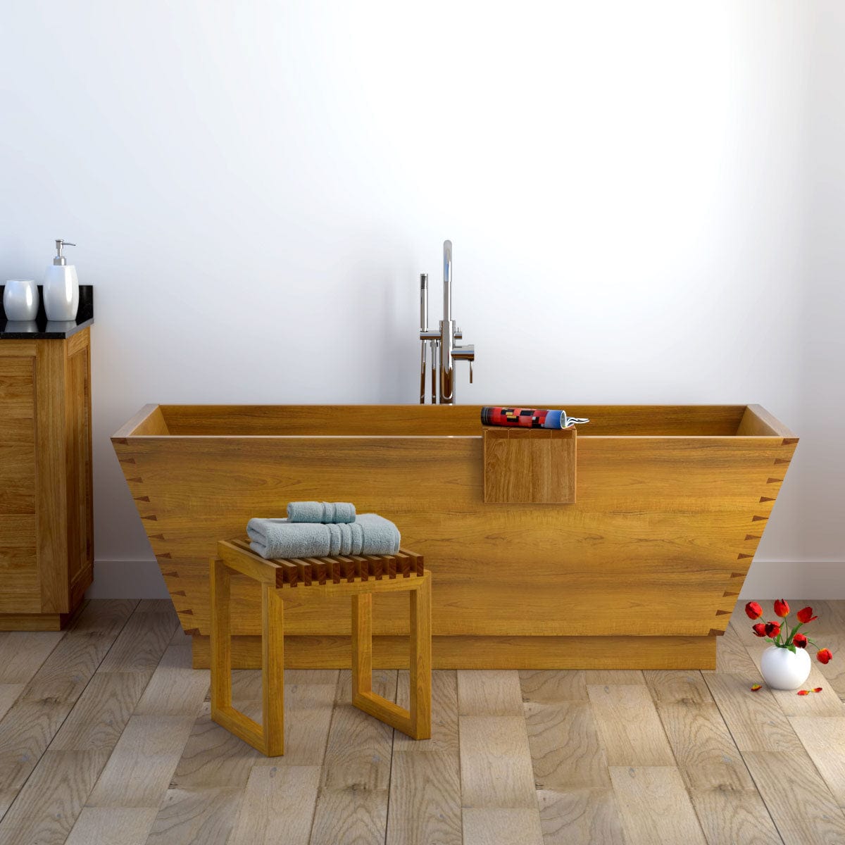 73" Carlin Handcrafted Natural Wood Tub