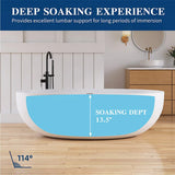 73" Link Solid Surface Stone Resin Freestanding Bathtub