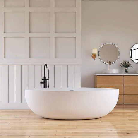 73" Link Solid Surface Stone Resin Freestanding Bathtub