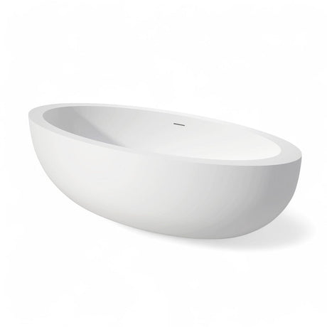 73" Link Solid Surface Stone Resin Freestanding Bathtub