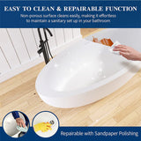 73" Link Solid Surface Stone Resin Freestanding Bathtub