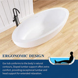 73" Link Solid Surface Stone Resin Freestanding Bathtub