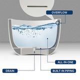 73" Link Solid Surface Stone Resin Freestanding Bathtub