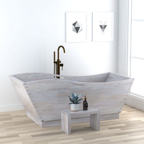 74" Aragon Handcrafted Natural Wood Tub