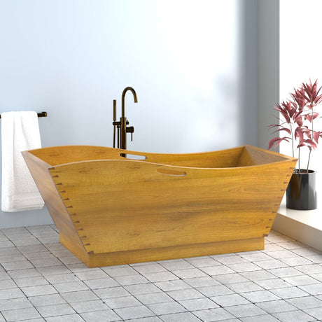 74" Aragon Handcrafted Natural Wood Tub