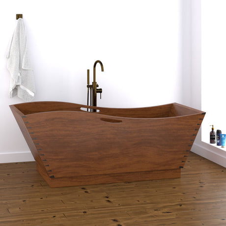 74" Aragon Handcrafted Natural Wood Tub