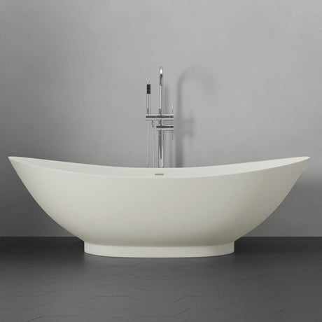 74" Bombay Solid Surface Stone Resin Freestanding Double-Slipper Bathtub