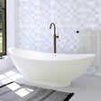 74" Bombay Solid Surface Stone Resin Freestanding Double-Slipper Bathtub