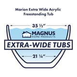 74" Marion Extra Wide Acrylic Freestanding Tub