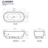 74" Marion Extra Wide Acrylic Freestanding Tub