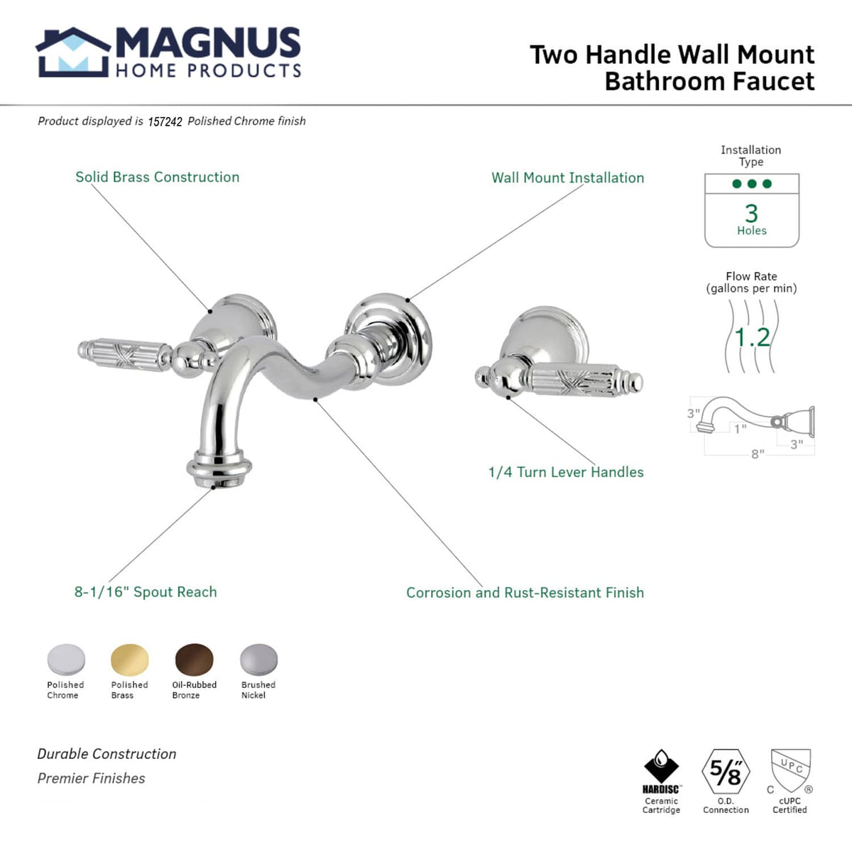Abelia Wall-Mount Bathroom Faucet