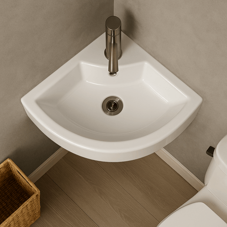 Adrianna Vitreous China Corner Wall-Mount Sink