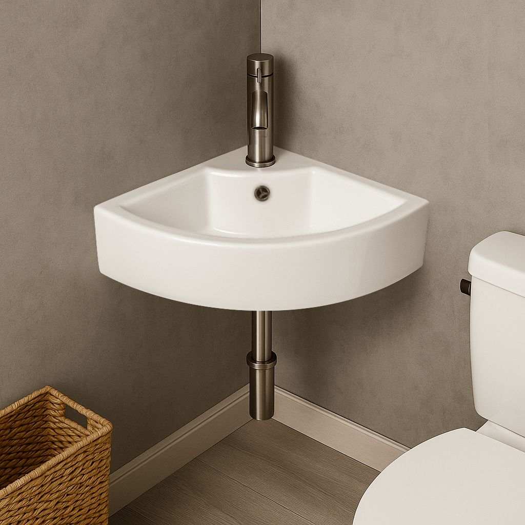 Adrianna Vitreous China Corner Wall-Mount Sink