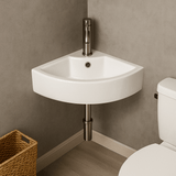 Adrianna Vitreous China Corner Wall-Mount Sink