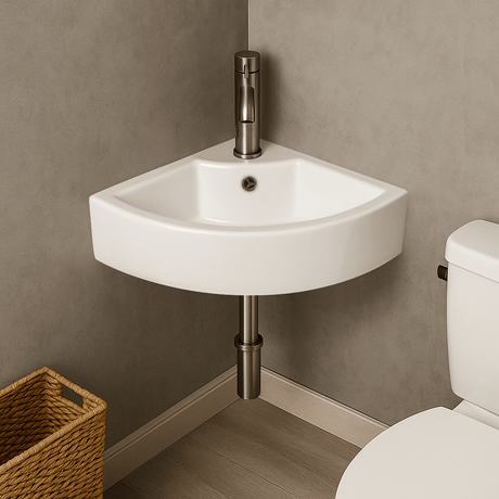 Adrianna Vitreous China Corner Wall-Mount Sink