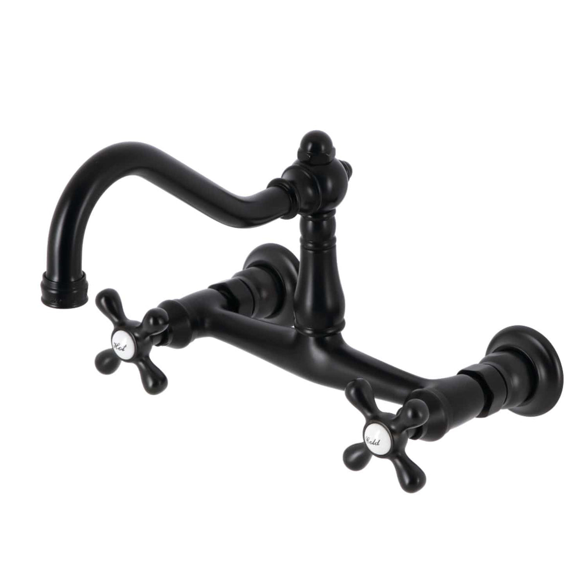 Albany Adjustable Wall-Mount Bathroom Faucet - Cross Handles