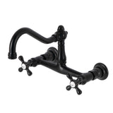 Albany Adjustable Wall-Mount Bathroom Faucet - Cross Handles