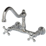 Albany Adjustable Wall-Mount Bathroom Faucet - Cross Handles