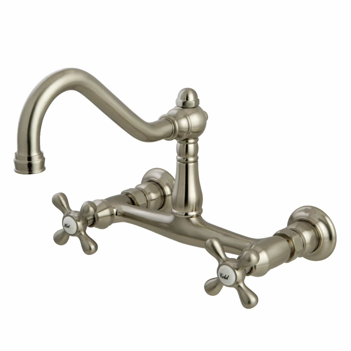 Albany Adjustable Wall-Mount Bathroom Faucet - Cross Handles
