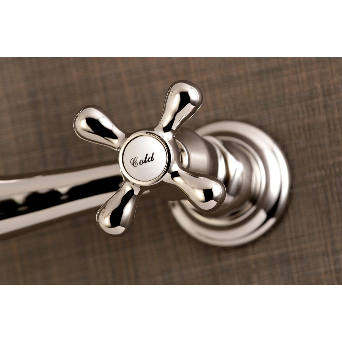 Albany Adjustable Wall-Mount Bathroom Faucet - Cross Handles