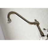Albany Adjustable Wall-Mount Bathroom Faucet - Cross Handles