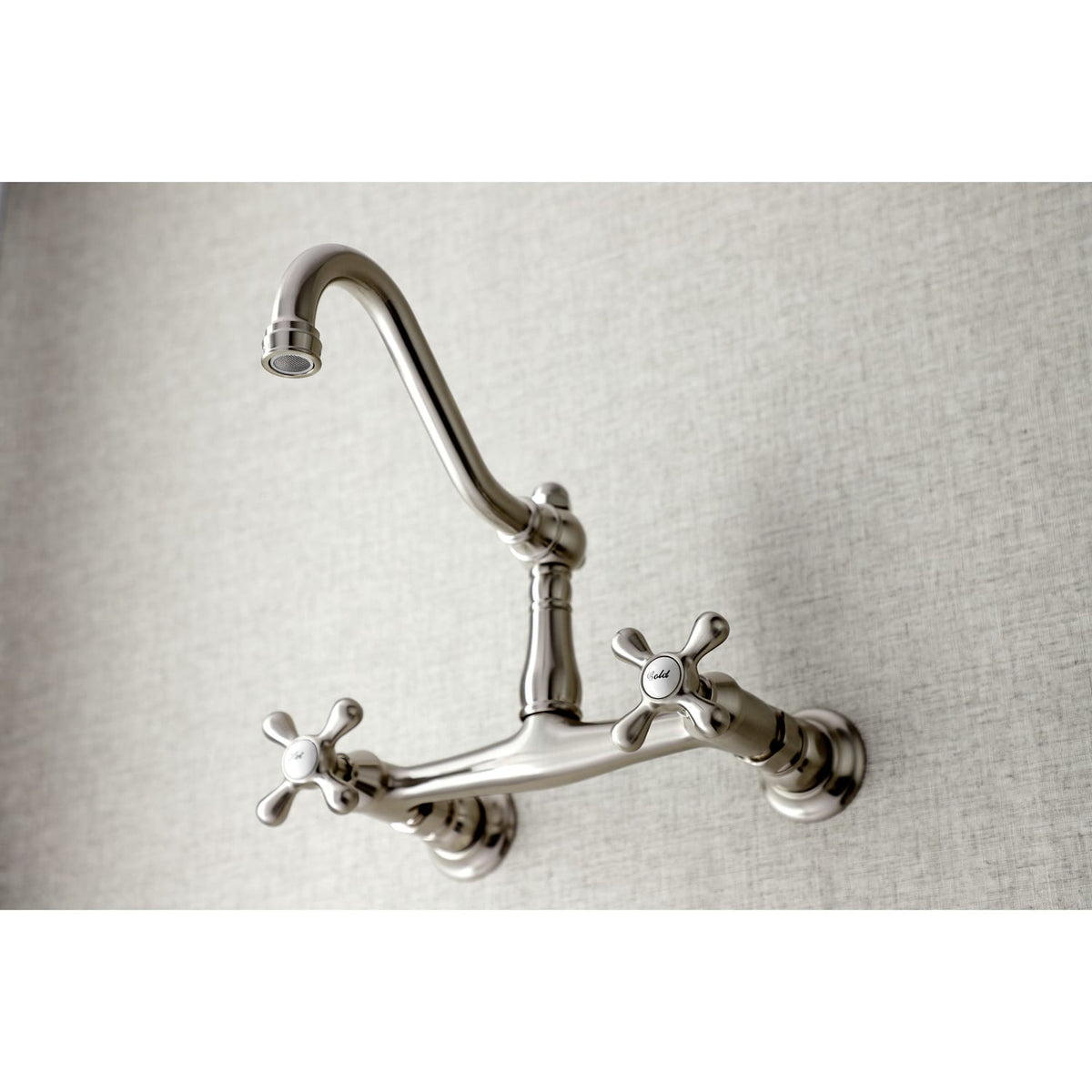 Albany Adjustable Wall-Mount Bathroom Faucet - Cross Handles