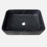 Almadane Smooth Honed Black Forest Marble Vessel Sink