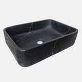 Almadane Smooth Honed Black Forest Marble Vessel Sink