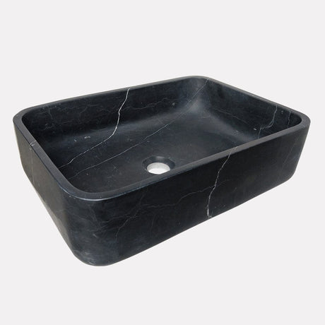 Almadane Smooth Honed Black Forest Marble Vessel Sink