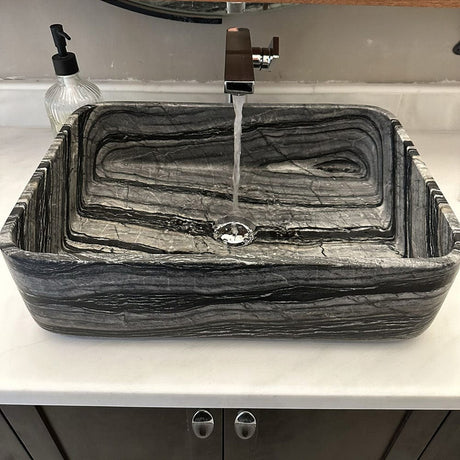 Almadane Smooth Honed Lunar Marble Vessel Sink