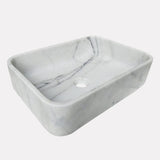 Almadane Smooth Honed Moon White Marble Vessel Sink