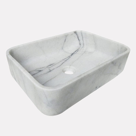 Almadane Smooth Honed Moon White Marble Vessel Sink