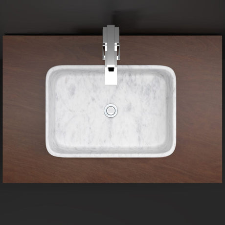 Almadane Smooth Honed Moon White Marble Vessel Sink