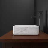Almadane Smooth Honed Moon White Marble Vessel Sink