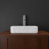 Almadane Smooth Honed Moon White Marble Vessel Sink