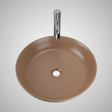 Almy Vitreous China Decorated Vessel Sink - Matte Tan