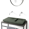 Alsea Rectangular Cast Concrete Vessel Sink - Copper Green