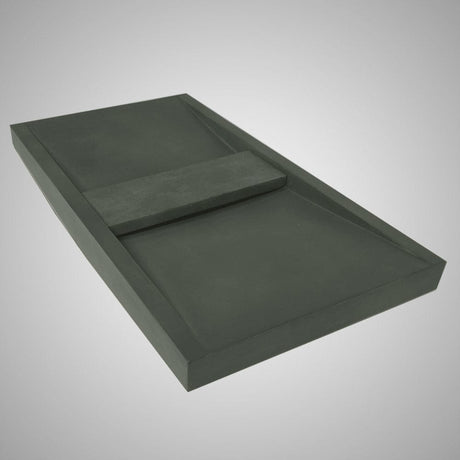 Alsea Rectangular Cast Concrete Vessel Sink - Copper Green