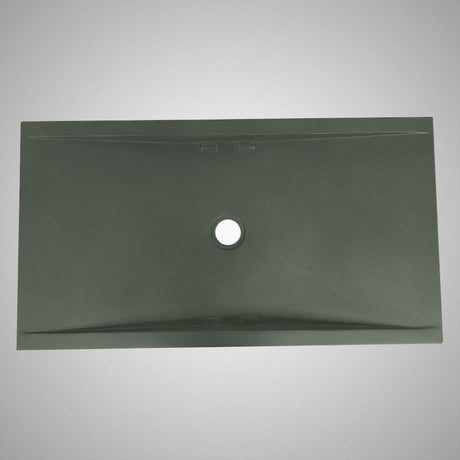 Alsea Rectangular Cast Concrete Vessel Sink - Copper Green