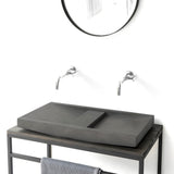 Alsea Rectangular Cast Concrete Vessel Sink - Dusk Grey