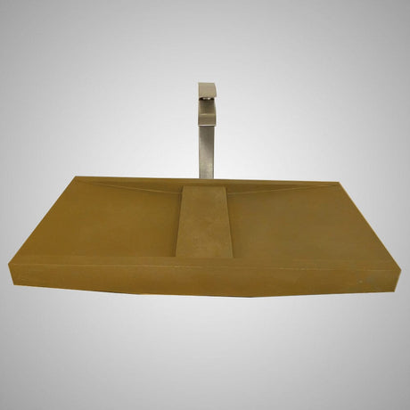 Alsea Rectangular Cast Concrete Vessel Sink - Vintage Brown