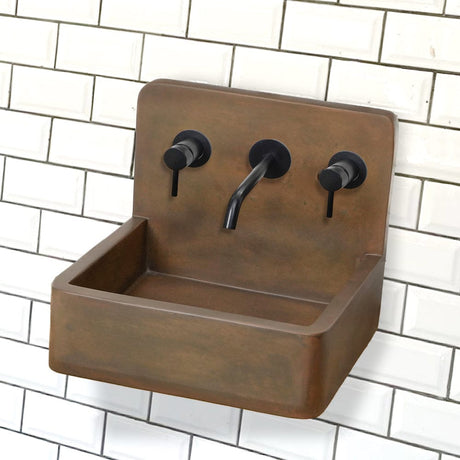 Amadeo Concrete Wall-Mount Bathroom Sink - Vintage Brown