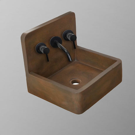 Amadeo Concrete Wall-Mount Bathroom Sink - Vintage Brown