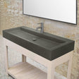 Amador Rectangular Cast Concrete Vessel Sink - Dark Gray