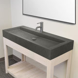 Amador Rectangular Cast Concrete Vessel Sink - Dark Gray