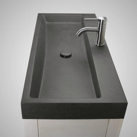 Amador Rectangular Cast Concrete Vessel Sink - Dark Gray