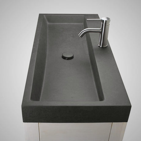 Amador Rectangular Cast Concrete Vessel Sink - Dark Grey