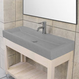 Amador Rectangular Cast Concrete Vessel Sink - Light Gray