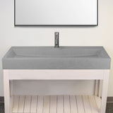 Amador Rectangular Cast Concrete Vessel Sink - Light Gray
