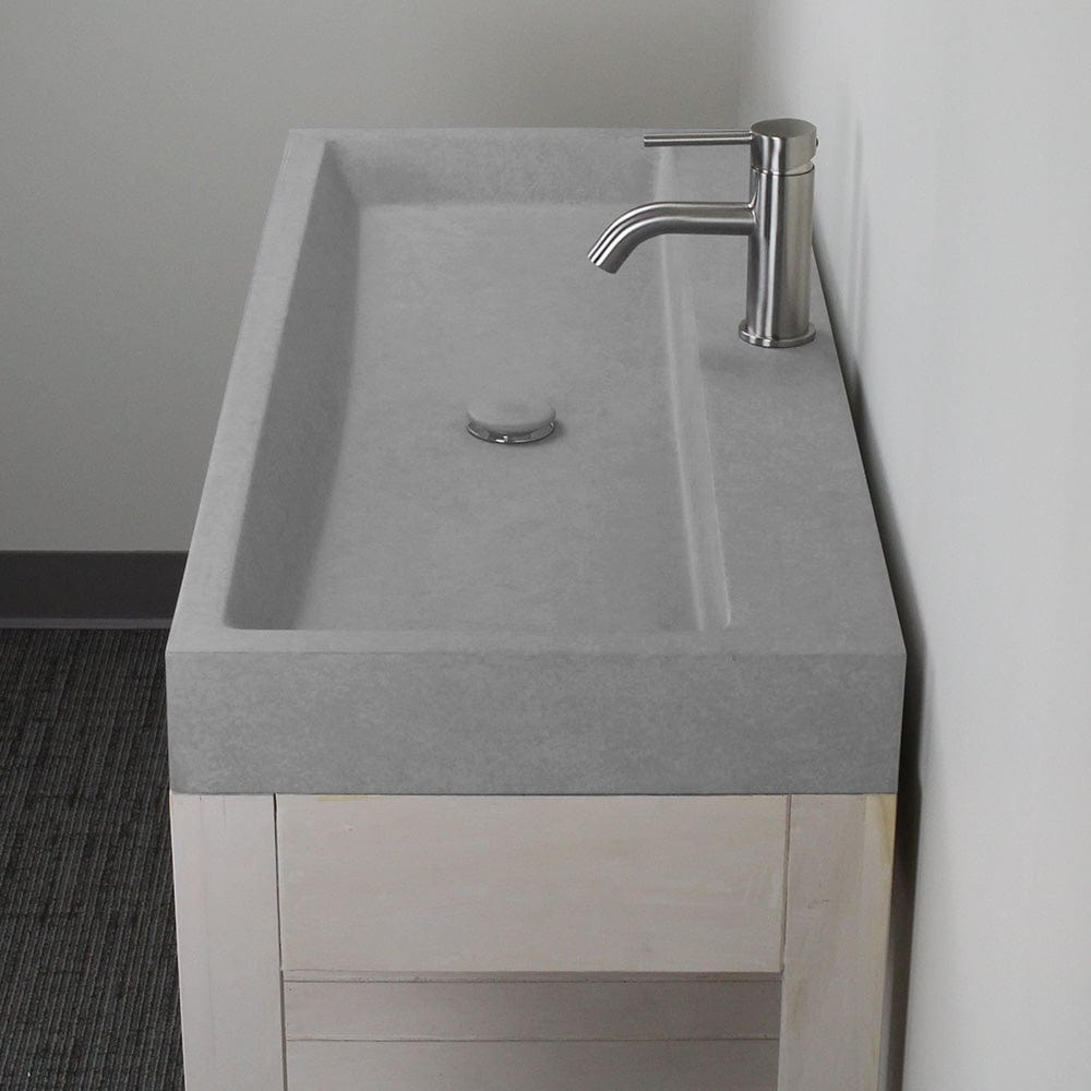 Amador Rectangular Cast Concrete Vessel Sink - Light Gray